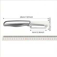 Stainless Steel Peeler - Forged Rust-Resistant Sharp Multi-Purpose Kitchen Tool For Fruits, Vegetables, Cucumbers - Durable Ergonomic Design For Efficient Peeling & Comfortable Grip Handle - Silver - View 3