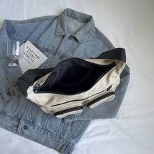 Túi đeo chéo nữ nhiều ngăn bằng nylon mềm mại, dung tích lớn, đa năng, thích hợp cho mùa tựu trường, phong cách đường phố và Nhật Bản dành cho nữ, năm 2000. - màu đen - Xem 8