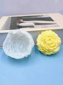 1pc Peony Flower Shaped Silicone Mold, DIY Peony Flower Scented Candle, Plaster Home Decor Accessory Silicone Mold