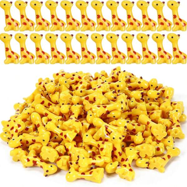 10/50/100 Pcs Mini Resin Giraffe Tiny Giraffe Resin Ornaments For Garden Home Decoration Zoo Animal Micro Landscape Ornaments Kit Fairy Dollhouse Accessories (Classic)