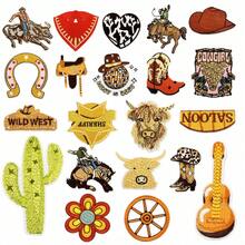 21pcs Design Classic Western Cowboy Iron On Patches, Sew On Repair Embroidered Applique Patches For Hats, Jacket, Clothes, Backpacks – DIY Crafts Gift For Girl - 西部牛仔系列 - 查看 2