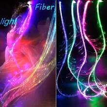 Luz de látigo de fibra óptica LED, látigo luminoso de baile LED recargable y rotatorio, juguete de látigo de fibra para rave, apto para baile, fiesta, espectáculo de luces, festival de música, actuación de disfraces y concierto de EDM