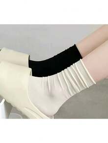 3 双/6 双/9 双女士休闲袜，中筒袜，均码，冰丝袜，两种穿法，瘦腿修长，百搭