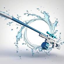Automatic Electric Water Gun With Muzzle Flash,Powerful Squirt Guns Pistol For Adults Kids, Auto Water Blaster Pistol Outdoor Summer Toys For Pool Beach Party - 藍白色 - 查看 4
