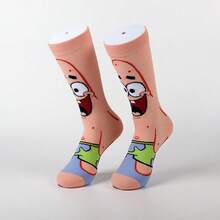 SpongeBob SquarePants 5/3/2/1 双装男女通用趣味卡通印花袜子，适合日常穿着、旅行、上学，低帮踝袜，学生船袜。圣诞节、旅行、婚礼、圣诞派对、送给妈妈、爸爸、新年、朋友的绝佳礼物，趣味十足。 - 彩色 - 查看 4