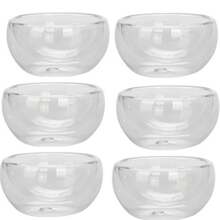 Taza de té pequeña de 50ml, exquisita taza de doble capa transparente de vidrio, Kung Fu resistente al calor, tazas de té Puer, tazas de café - 6 piezas - Ver 10