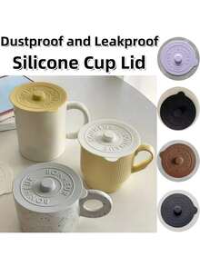 1 Packung Silikon-Tassen-Deckel - Universelle staubdichte Tassen-Abdeckungen für Tassen, Teetassen, Gläser - Nordischer Stil Grau, Gelb, Schwarz, Weiß und andere - für Büro & Zuhause - perfektes Geschenk für Familie, Kollegen, Freunde - ideal für Halloween, Weihnachten