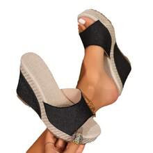 Women's Fashion Wedge Slide Sandals, Slip On Comfortable Thick Sole Casual Slippers, Spring/Summer