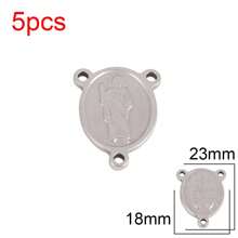 5pcs Stainless Steel Religious Pendant Virgin Mary Charms Jesus Christian Talisman Pendant For DIY Jewelry Making Accessories