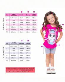 Kit Sortido 6 Peças de Roupas Infantil Menina Conjunto Ciclista Tamanho 1 ao 10 - Multicolorido - Visão 5