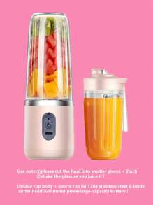 Vaso exprimidor recargable por USB - 1500 mAh, 40 W de potencia, licuadora compacta multifunción con diseño desmontable, material ABS, opciones de color rosa y azul oscuro, apta para batidos, purés y talla grande, herramienta para picar fruta, partes extraíbles, Body de plástico