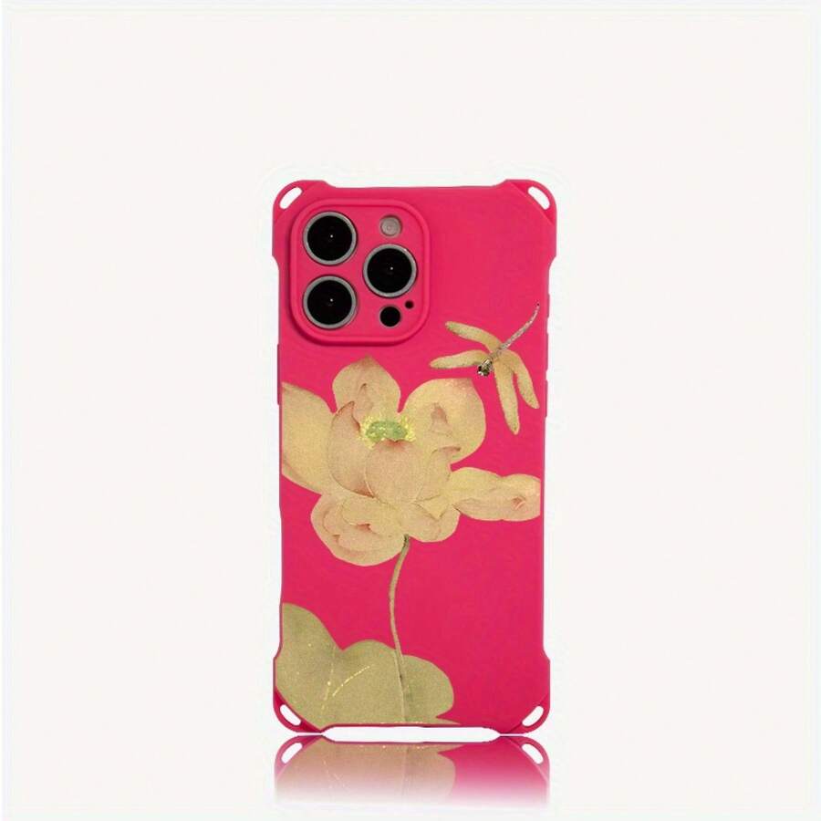Funda para teléfono El diseño de patrón amarillo tiene cuatro esquinas que se pueden usar para colgar la funda del teléfono S. Es adecuada para 15 Plus 16 Pro 14 13 12 TPU impreso suave - Colores mixtos 1 - Ver 1