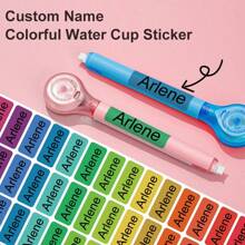 Etichette trasparenti personalizzate con nome, etichette personalizzate impermeabili e durevoli, adatte per la marcatura di documenti, bottiglie d'acqua, forniture scolastiche e per ufficio. Adesivi, forniture scolastiche, ritorno a scuola