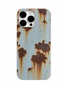 1 件创意 3D 效果生锈金属手机壳适用于 17 Air 16 15 14 13 12 11 Pro Max Plus 软后盖 - 藍色 - 查看 4