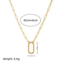 1pc Simple Fashion Love Looped Ring Pentagonal Star Looped Ring Oval Looped Ring Fried Dough Twists Looped Ring Chain Necklace, Can Be Used For DIY Women's Necklace, Electroplated 18K Gold Waterproof Sweatproof, Suitable For Daily Use, Women's Jewelry, DIY Accessories