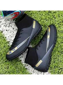 Zapatos de fútbol para hombres, cómodos, antideslizantes, transpirables, zapatos de entrenamiento profesional de caña alta, clavos TF, zapatos de partido de talla grande para exteriores, zapatos de fútbol para interiores de cinco a lado, césped artificial/césped/césped artificial, adecuados tanto para hombres como para mujeres