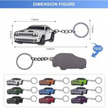 Dodge Challenger Keychain - Premium SRT/SXT Key Chain Accessories - Stylish Car Keys Holder For Challenger Enthusiasts - Red - View 3