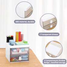5pcs Set Mini Office Desk Organizer Boxes With Drawers, Storage Boxes For Cosmetics, Business Cards, Pens, Pencils, Phones, Stationeries