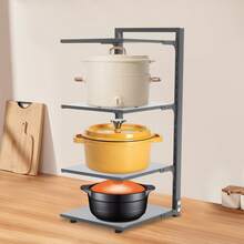 ZhdnBhnos 4 Tiers Kitchen Pot Holder Pan Organizer Shelf Rack Pots And Pans Organizer For Cabinet - White - View 7