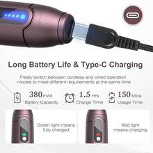 Dr.pen A10 - 0.25mm 可更换针头长度,A10 微针美容笔,女士礼物,母亲节礼物,节日礼物,A10 面部及身体微针笔,带数字显示屏,无线微针美容笔 - 紫羅蘭色 - 查看 5