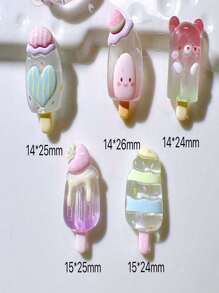 5pcs Refrigerator Magnet Fruit Ice Cream Popsicle Strawberry Watermelon Simulation Food Play Home Decoration DIY Magnet
