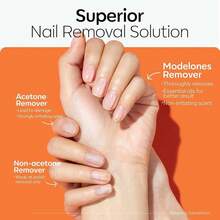 Modelones Removedor de esmalte de uñas de acetona, removedor de esmalte de gel profesional, removedor de pegamento de uñas fórmula natural con aceite de jojoba para hidratación y cuidado de uñas - Limón - Ver 9