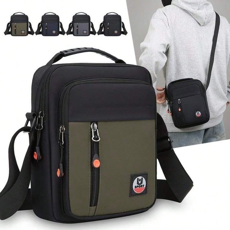 Large Capacity Men's Crossbody Bag For Notebook And Work - màu xanh lá - Xem 1