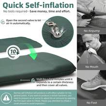 Cojín de dormir autoinflable de 3.15 pulgadas con espuma elástica ultra gruesa, inflado rápido, aislado para 4 estaciones, duradero, colchón de aire con almohada integrada para tienda, coche y camping - Gris - Ver 6