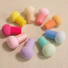 1/2/3pcs Multi Color Mushroom Head (Yellow,Blue,Purple,Green,Pink,Orange,Black) ,Air Cushion Powder Puff For Facial Concealer Makeup Cream And Foundation Cream Mixed Beauty Sponge,Makeup Sponge Head Puff Green Festival Leprechaun