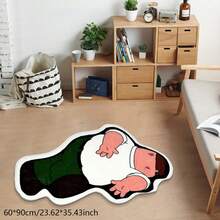 1pc Cartoon Character Patterned Area Rug, Natural Plant Aroma Bath Mat, Absorbent Non-Slip Pad, Fragrance Lasts 5-7 Days, Washable Carpet Doormat For Living Room, Bedroom, Hallway, Entrance With Cartoon Characters Wearing Green Pants And White Tops, Suitable For Unique Cartoon Style Bedroom, Sofa, Living Room, Game Room And Home Decor, Applicable For All Seasons
