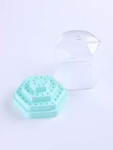 Caja de almacenamiento de herramientas para uñas con 48 agujeros, organizador hexagonal a prueba de polvo para exhibir y clasificar brocas de pulidora para máquina de uñas y suministros de salón en el hogar - Multicolor - Ver 12
