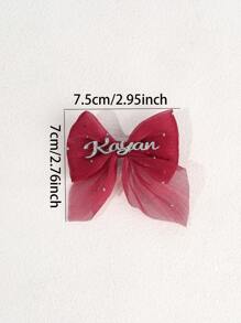 1 pièce Nœud de cheveux en maille personnalisé pour filles, pince à cheveux avec nœud strass. Petite épingle à cheveux rose et blanche pour tresser les cheveux. Accessoires de cheveux mignons et doux pour filles, cadeau