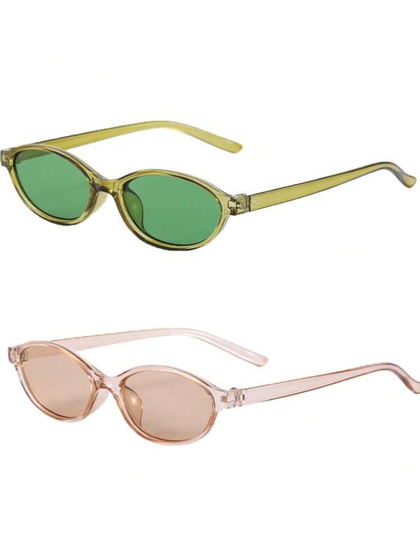 2 Peças de Óculos Ovais Multicoloridos Legais, Perfeitos para Uso Diário, Presente Ideal para Casamentos, Festas e Viagens