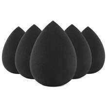 Set de 5 esponjas para maquillaje | Esponjas negras mezcladoras de base | Suaves y no absorbentes | Adecuadas para líquidos, polvos, correctores, BB cream y polvos sueltos