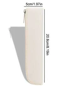 1 件纯色铅笔袋，现代便携式文具袋，适用于初中高中大学学校和办公室，铅笔盒，铅笔袋，书包