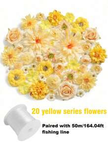 1pc Monochrome Series Floating Artificial Flowers Curtain, Creative Photography Prop, Indoor Outdoor Floral Decor, Plastic Fake Flower Petals Waterfall, Romantic Wedding Backdrop, 3-10cm Random Size, Decoration Material Pack