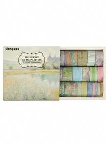 20卷/盒，复古期刊和纸胶带套装，DIY相册，日记装饰贴纸，创意遮蔽胶带，剪贴簿装饰，手工装饰，工艺装饰拼贴条