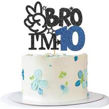 1pc I'm 8 9 10 11 12 13 14 15 16 Cake Topper - Boy 8th 9th 10th 11th 12th 13th 14th 15th 16th Birthday Cake Supplies Big Brother Birthday Party Decoration