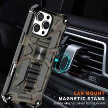 军工防摔迷彩保护手机壳带隐藏支架，加厚豪华手机壳适用于三星 Galaxy S24 Ultra/S24 Plus/S24、S23 Ultra/S23 Plus/S23、S22 Ultra/S22 Plus/S22、S21 Ultra/S21 Plus/S21 FE、S20 Ultra/S20 Plus/S20 FE、16/15/14/13/12/11 Pro Max 防水防震防刮 - 彩色 - 查看 5