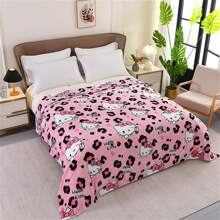 Sanrio 1 Piece, Sanrio A Cute Leopard Print Hello Kitty Design On Top. Sleeping On A Warm And Comfortable Cartoon Blanket, This Soft And Fluffy Flannel Top Will Make You Feel Comfortable. Suitable For Sofas, Beds, And Office Napping - Modern Knitted Design, Ultra Soft Home, Picnic, And Travel Blankets - Personalized Blankets For Comfortable All Seasons