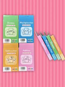 36pcs Round Corner Operation Early Childhood Education Cards Can Be Used To Erase School Teaching Aids And Enlightenment Cards, Cultivate Children's Interest In Mathematics Through Family Education, School Supplies, Classroom Supplies, Math Games, Student Stationery, And New Year Children's Gifts, Teacher Supplies, Addition, Division, Multiplication, Division,Back To School