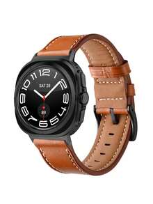 Huastonband 適用於 Galaxy Watch7 40mm 44mm、Watch5 40mm 44mm、Watch6 40mm 44mm、Watch4 Classic 46mm 40mm 44mm、Watch7 Ultra 47mm、Watch Active 2，20mm 快拆式安裝錶帶 - 棕色 - 查看 4