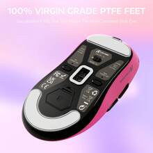 ATTACK SHARK X3 Wireless Gaming Mouse, 49g Ergonomic Design, 3-In-1 Connection, PAW3395 26000 DPI Optical Sensor, 200h Battery Life, Programmable Buttons, PC/Notebook Accessory - Berry Red - View 5