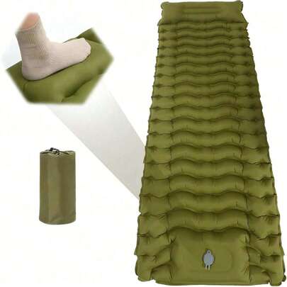 Colchoneta Inflable para Exterior Nuevo Modelo, Individual, con Pie para Inflar, Antihúmeda, TPU y Nailon, Puede Empalmar, Colchoneta Gruesa para Dormir al Aire Libre