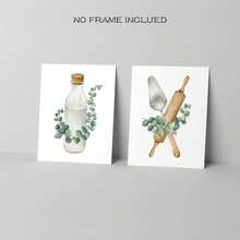 Boho Kitchen Wall Decor Sage Green Plants Botanical Prints Eucalyptus Leaves Wall Art Minimalist Dining Room Artwork, Set Of 4 Pictures, 8''x10'', UNFRAMED,6911313 - 薄荷綠 - 查看 6