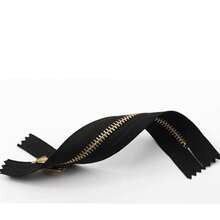 3# Zíper com dentes de latão para jeans, calças, bolsos, bolsas, saias com controle deslizante de mola - Azul - Ver 8