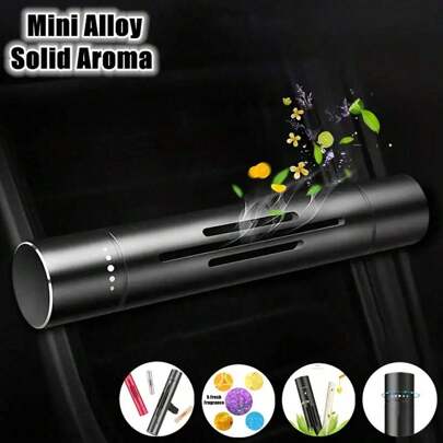 Clipe de saída de ar para purificador de ar automotivo, difusor de aromas, incluindo bastão difusor, incenso sólido compacto para homens e mulheres, adequado para a maioria dos modelos de carros - Produtos para interior de automóveis