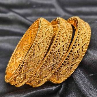 1 件中东风格开口手镯，女士时尚珠宝，奢华新娘配饰