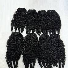 BINF Burmese Curly Bundles Human Hair 100% Unprocessed 16A Raw Virgin Hair Bundles Water Wave 1 Or 3 Or 4 Bundles 3C4A Deep Wave Bundles Human Hair With Spiral Curls Double Weft Natural Color 14-24 Inches - 自然黑色 - 查看 7