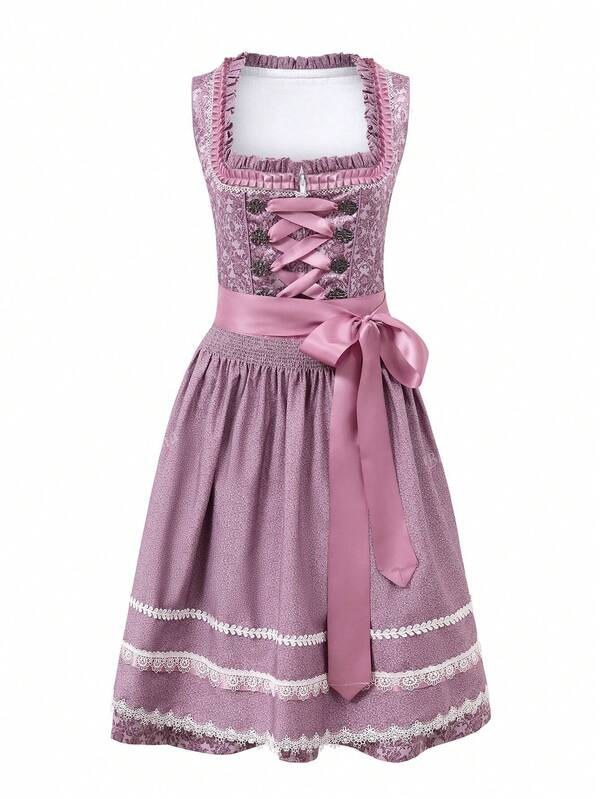 Oktoberfest Costumes For Women 2 Pieces German Dirndl Dress Traditional Beer Outfit Costume